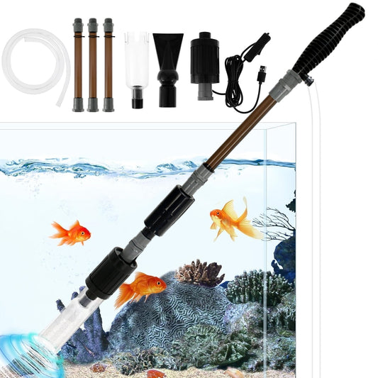 6 In 1 Automatic Aquarium Gravel Cleaner with Strong Suction,Vacuum Cleaner Kit Fish Tank Cleaner Fish Tank Vacuum Electric Fish Tank Cleaning Tool for Wash Sand Water Changing