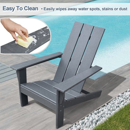 ATR ART to REAL Outdoor Hdpe Adirondack Chair,Patio Yard Resin Adirondack Chair,Dark Grey