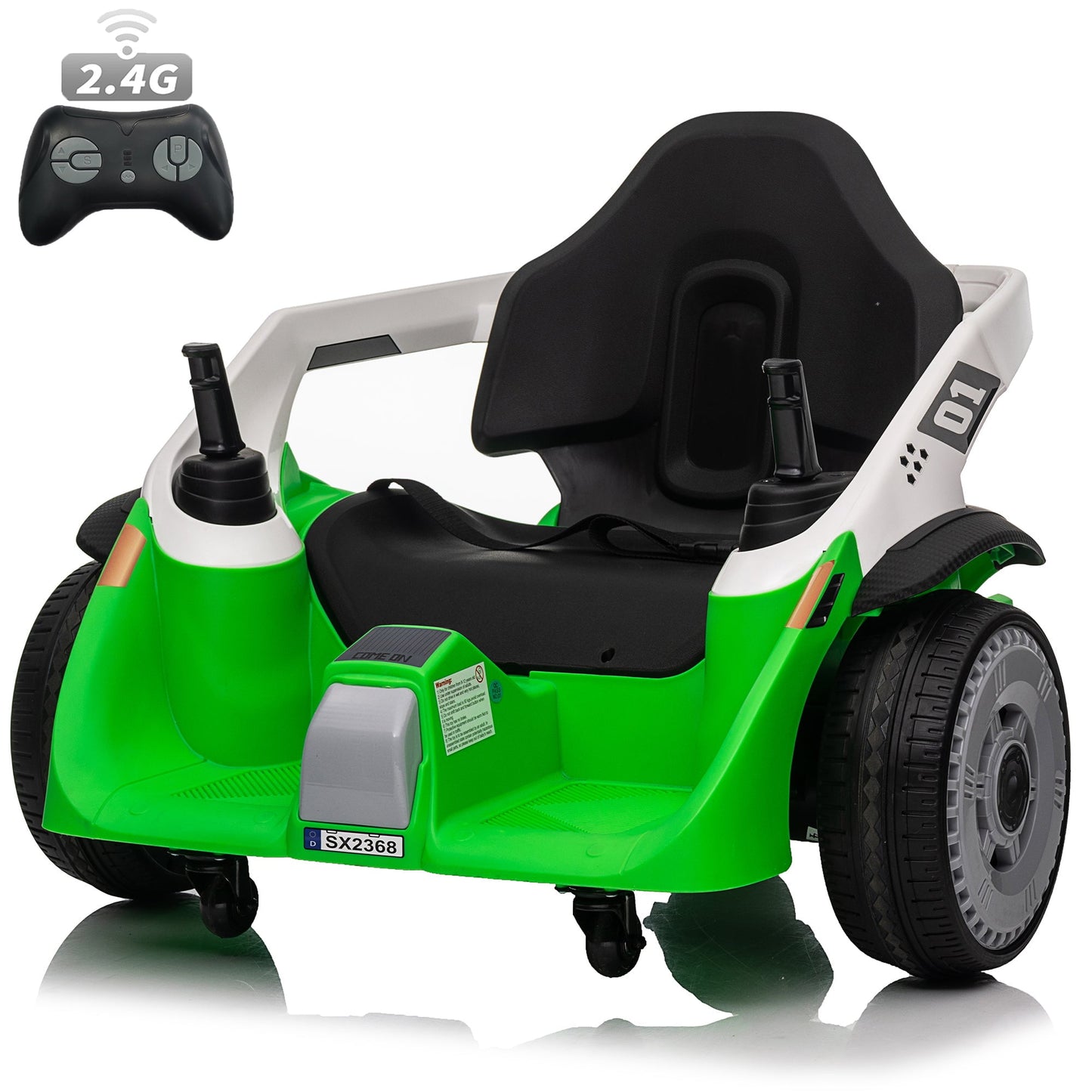 24V Bumper Car for Kids, Battery Powered Ride on Toys, Remote Control, 360°Spin, Kids Gifts , Green