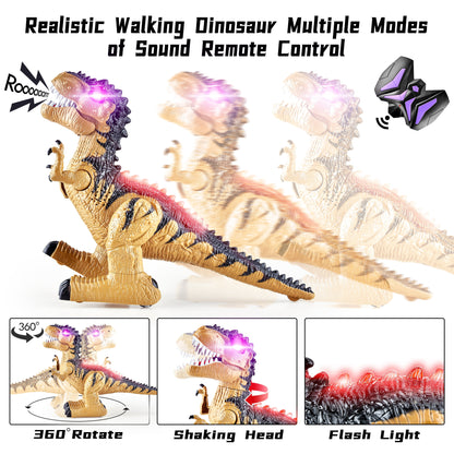 Dinosaur Toys for Boys, YCFUN Remote Control Dinosaur Tyrannosaurus Walking Robot with Lights and Sounds Toy Gifts for Children 3+