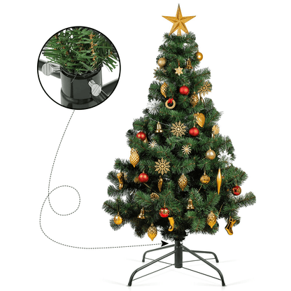 COOKEY Metal Christmas Tree Stand for 3 ft to 6ft Artificial Trees,Diameter 2.5cm, Length 40cm,Green