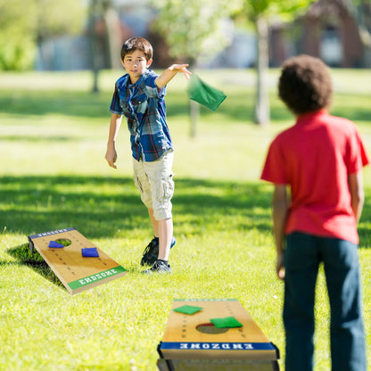 Cornhole Game Set, Toy Choi's Wooden Cornhole Board w/Bean Bag for Toss Game & Tabletop Bowling Game, Yard Toss Game for Kids & Family