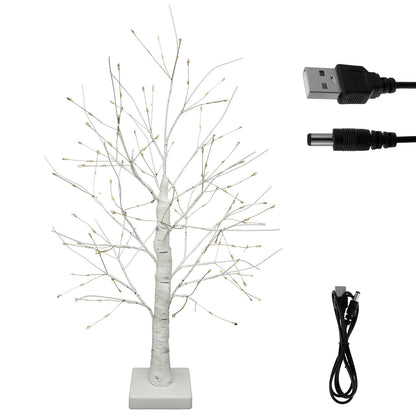 Adifare 2Ft LED Birch Tree Light 144 LED Artificial Tree Lamp with Timer 24in USB/Battery Operated Tabletop Birch Tree Light Decorative for Table Home Bedroom Wedding Party