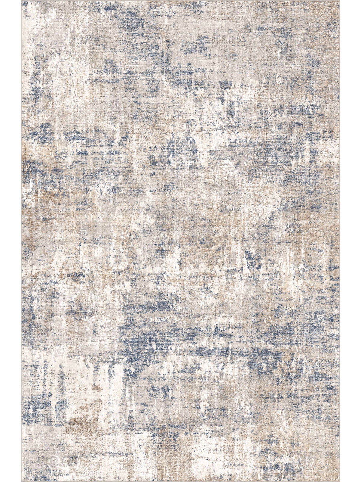 BERTHMEER 6'x9' Blue Abstract Area Rugs for Living Room Bedroom Dining Room Office Farmhouse Distressed Machine Washable Non-slip