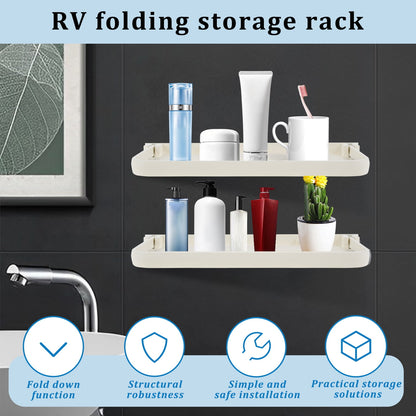 2Pcs RV Foldable Shelf RV Aluminium Alloy Fold Down Shelf Wall Mounted RV Floating Shelf Space Saving Compact RV Folding Shelf Versatile Floating Shelves Camper Accessories for RV Camper