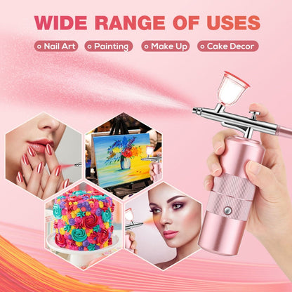 Airbrush for Nails Portable Airbrush Kit, High-Pressure Rechargeable Air Brush Spray Machine -Wireless Air Brush for Barber, Nail Art, Cake Decor, Makeup, Model Painting