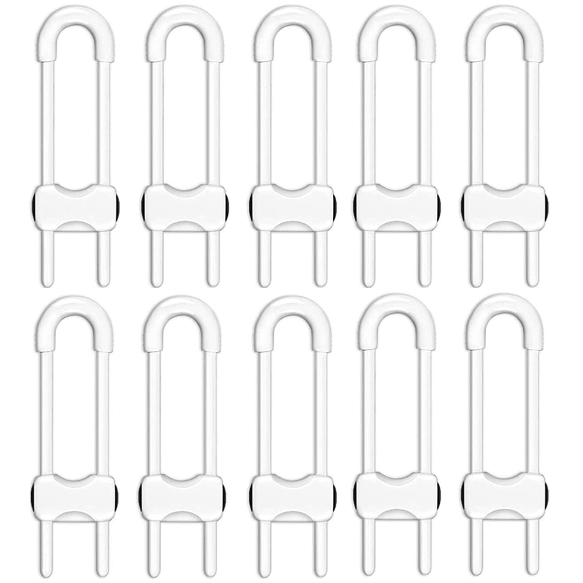 4Pcs Child Safety Locks, Baby Proofing Cabinet Lock U Shaped Baby Safety Latch Adjustable Childproof Sliding No Drilling Kids Safety Lock for Drawers Fridge Closet Cupboard