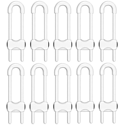 4Pcs Child Safety Locks, Baby Proofing Cabinet Lock U Shaped Baby Safety Latch Adjustable Childproof Sliding No Drilling Kids Safety Lock for Drawers Fridge Closet Cupboard