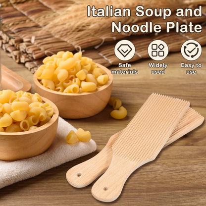 2 Pcs Wooden Gnocchi Board Butter Paddles 9.1 x 2.8 Inches Spaghetti Macaroni Pasta Board Practical Gnocchi Maker Homemade Pasta Making Tools for Home Kitchen Festival Restaurant