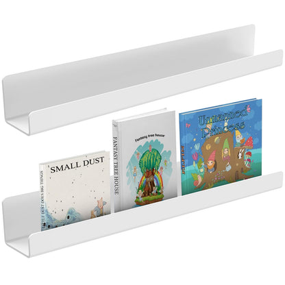 2Pcs Magnetic Book Shelf for Whiteboard Acrylic Magnetic Book Holder Magnetic Floating Book Display Shelf Reusable Magnetic Shelves for Kids Room Teacher Classroom Refrigerator