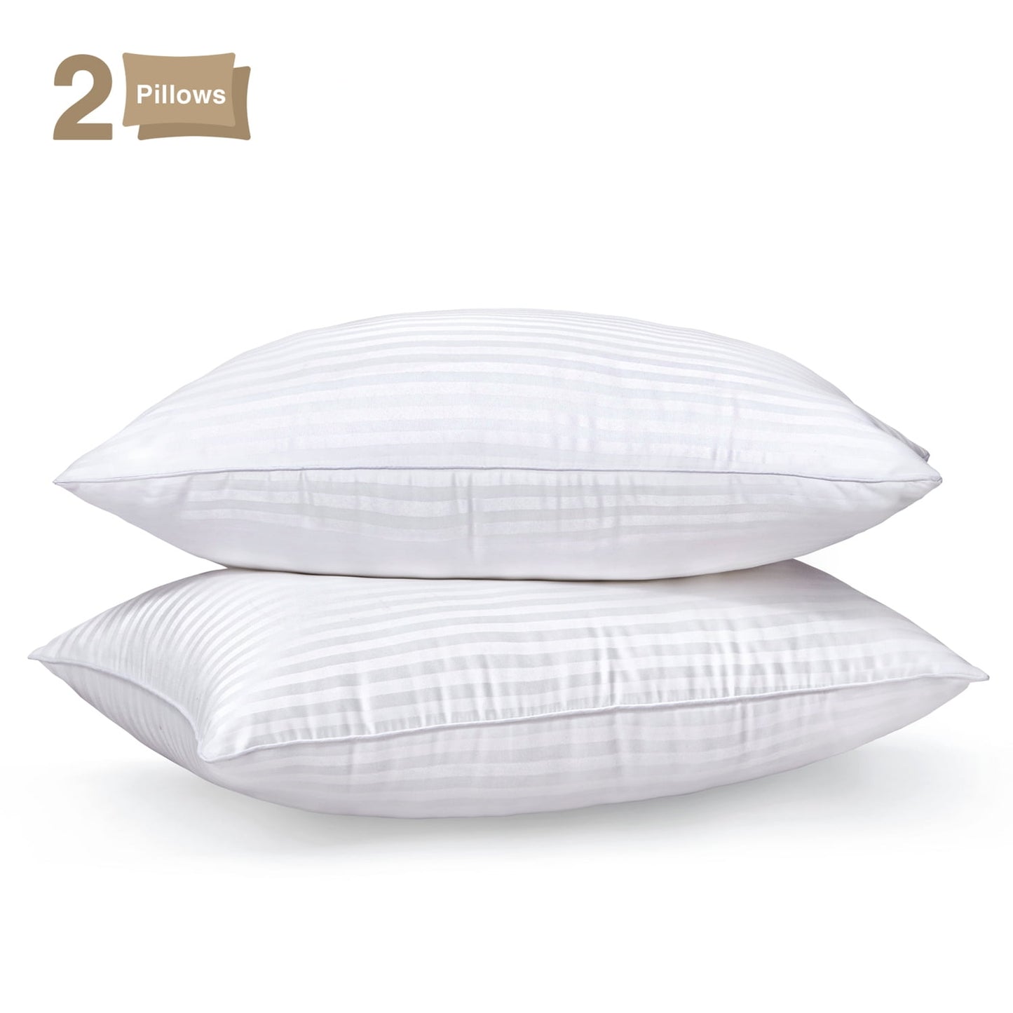 COOKEY Bed Pillows Queen Size Set of 2,Hotel Collection Pillow for Back, Stomach or Side Sleepers