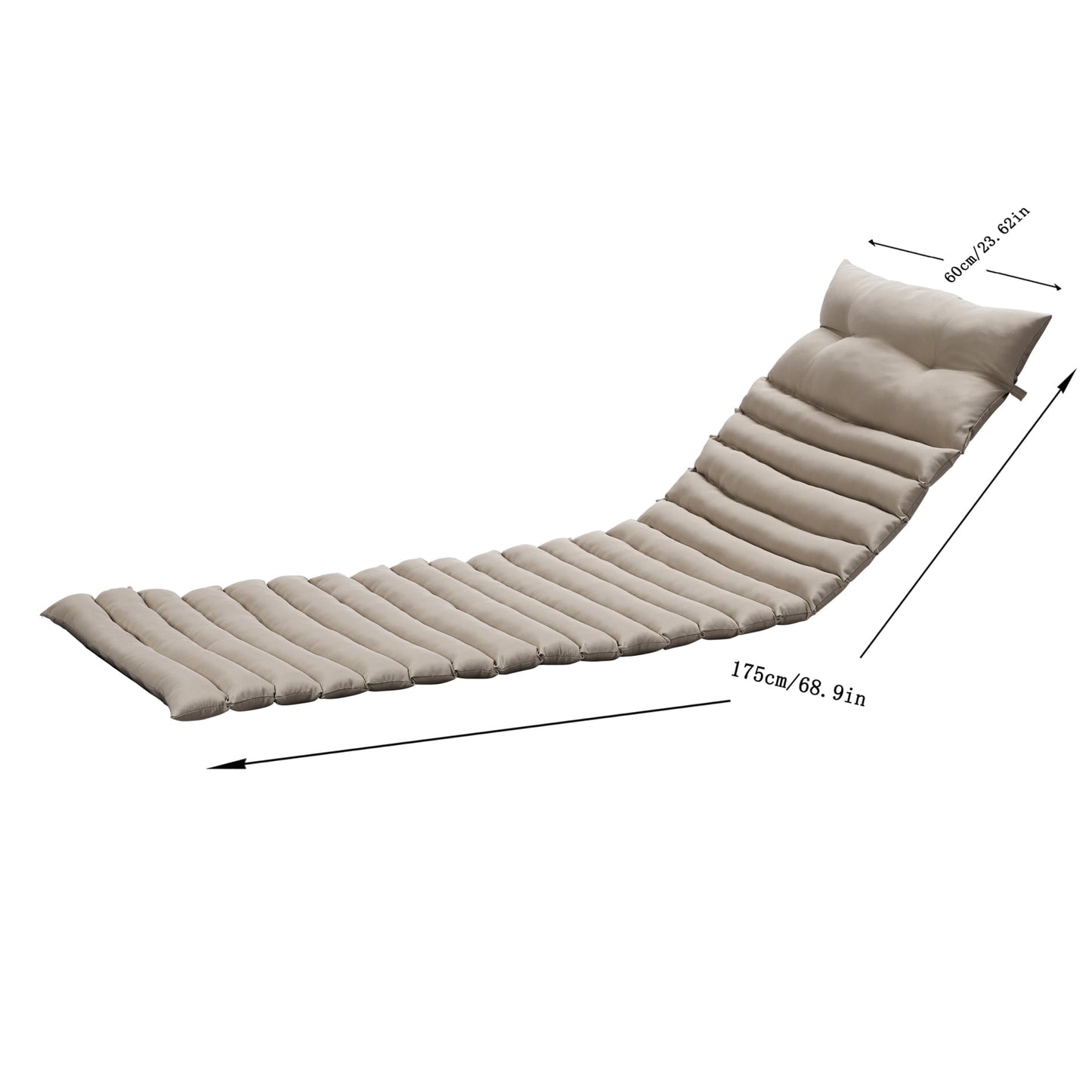 2PCS Set Outdoor Lounge Cushions Outdoor with Adjustable Strip, Replacement Patio Funiture Seat Cushion Chaise Lounge Cushion, Patio Furniture Cushions for Outdoor Indoor