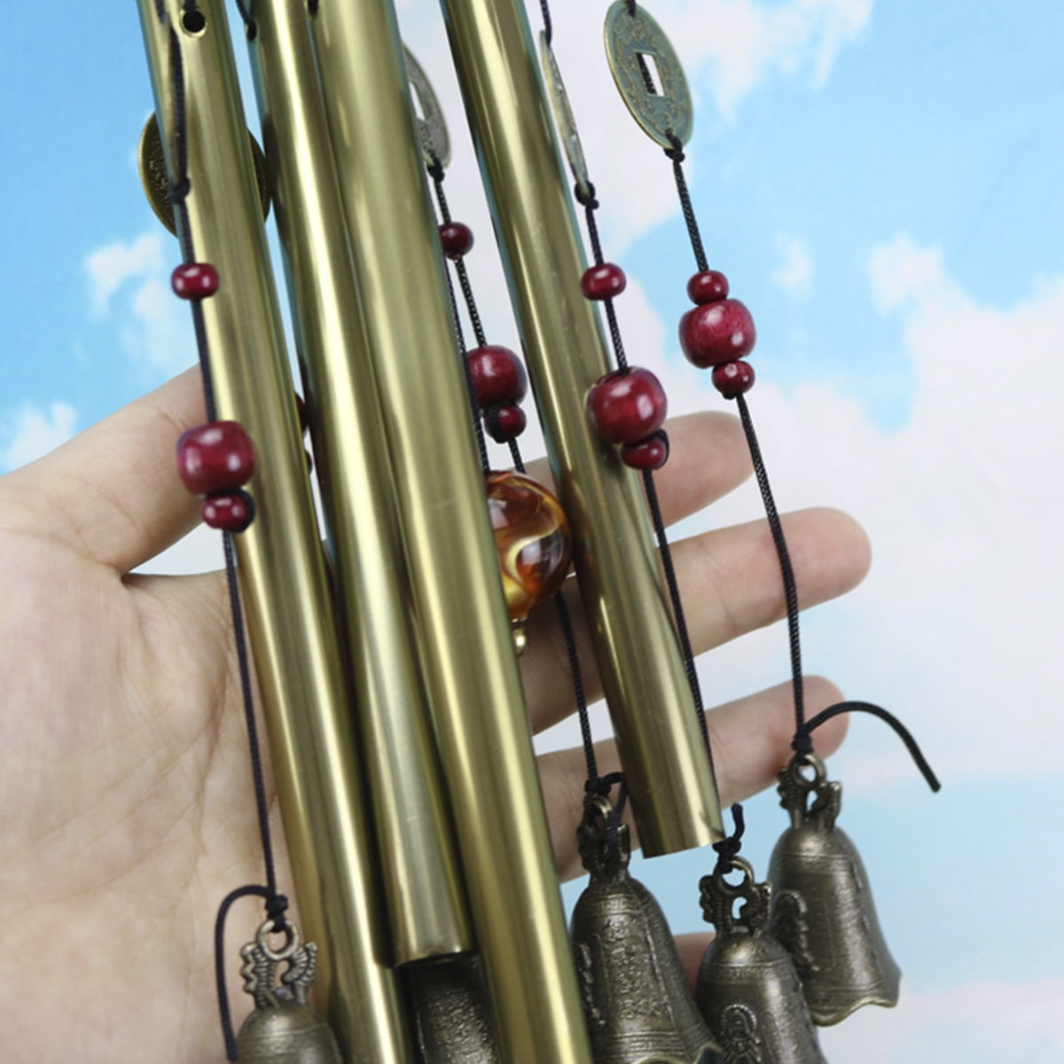 Wekvgz Wind Chimes for Outside Tubes Bells Copper Wind Chime Retro Bronze Hanging Decoration Feng Shui Lucky Wind Bell Memorial Wind Chimes for Garden Patio Window Yard