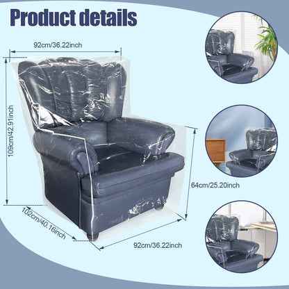 Couch Cover Pets Plastic Armchair Recliner Cover Clear Cat Scratching Protector Waterproof Sofa Cover Anti Scratch Dustproof Sofa Slipcover for Protection Against Cat Dog Clawing