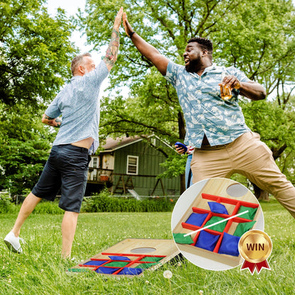 Cornhole Game Set, Toy Choi's Wooden Cornhole Board w/Bean Bag for Toss Game & Tabletop Bowling Game, Yard Toss Game for Kids & Family