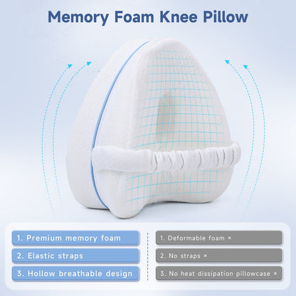 COOKEY Knee Foam Pillow Adult Leg Support Positioner,Soothing Pain Relief for Sciatica, Hips, Knees, Joints