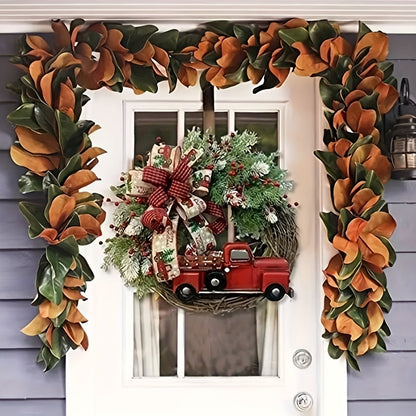 XTeduToys Christmas artificial Wreath Red Truck Decoration, Large Door Front Wreath, Door Hanging, Christmas Decorations, Home Decoration Wreath, Christmas Decor Supplies