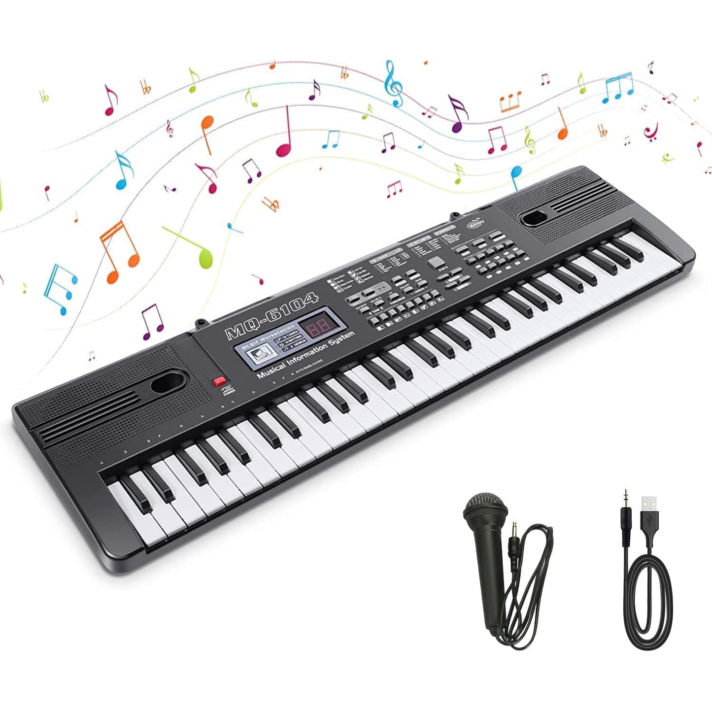 AIMEDYOU Kids Piano Keyboard, 61 Keys Multi-Function Electronic Keyboard Educational Toy, Portable Keyboard Piano with Microphone Musical Instrument for Kids Beginners Girls Boys