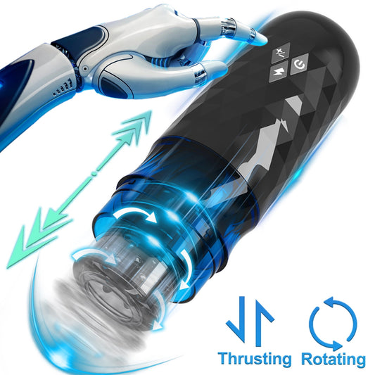 AYIYUN Male Masturbators Cup Sex Toys with Thrusting & Rotating Modes and Suction Cup, 3D Textured Automatic Stroker Adult Toy for Men Self Pleasure Sexual Masturbation