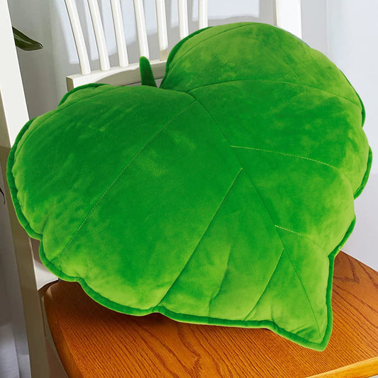 Adifare 3D Leaf Throw Pillow Decorative Plant Pillow Soft Plush Leaf Shaped Cushion Novelty Plush Backrest Pillow Comfortable Plant Sleeping Cushion for Bedroom Sofa Couch Living Room 19.7x19.7in