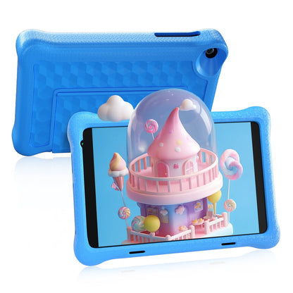 Bestski 8'' Kids Tablet Android 12, 32GB ROM+2GB RAM, Quad-Core Processor, 1280x800 IPS HD Eye-Care Touchscreen, Kids PC with Silicone Case,Blue