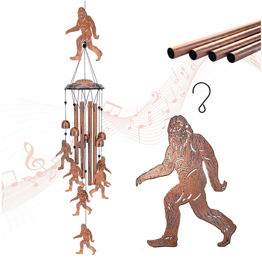 BEFUNZL Bigfoot Wind Chimes Outdoor Sasquatch Gifts for Men/Women Birthday Gift Metal Wind Chimes for Outside/Indoors, Home, Lawn, Porch, Patio, Garden Decor, Yard Decoration