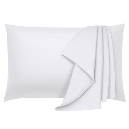 COOKEY Queen Pillowcases 2 Pack,Brushed Microfiber 20x26 inch Pillow Cover with Envelope Closure,White