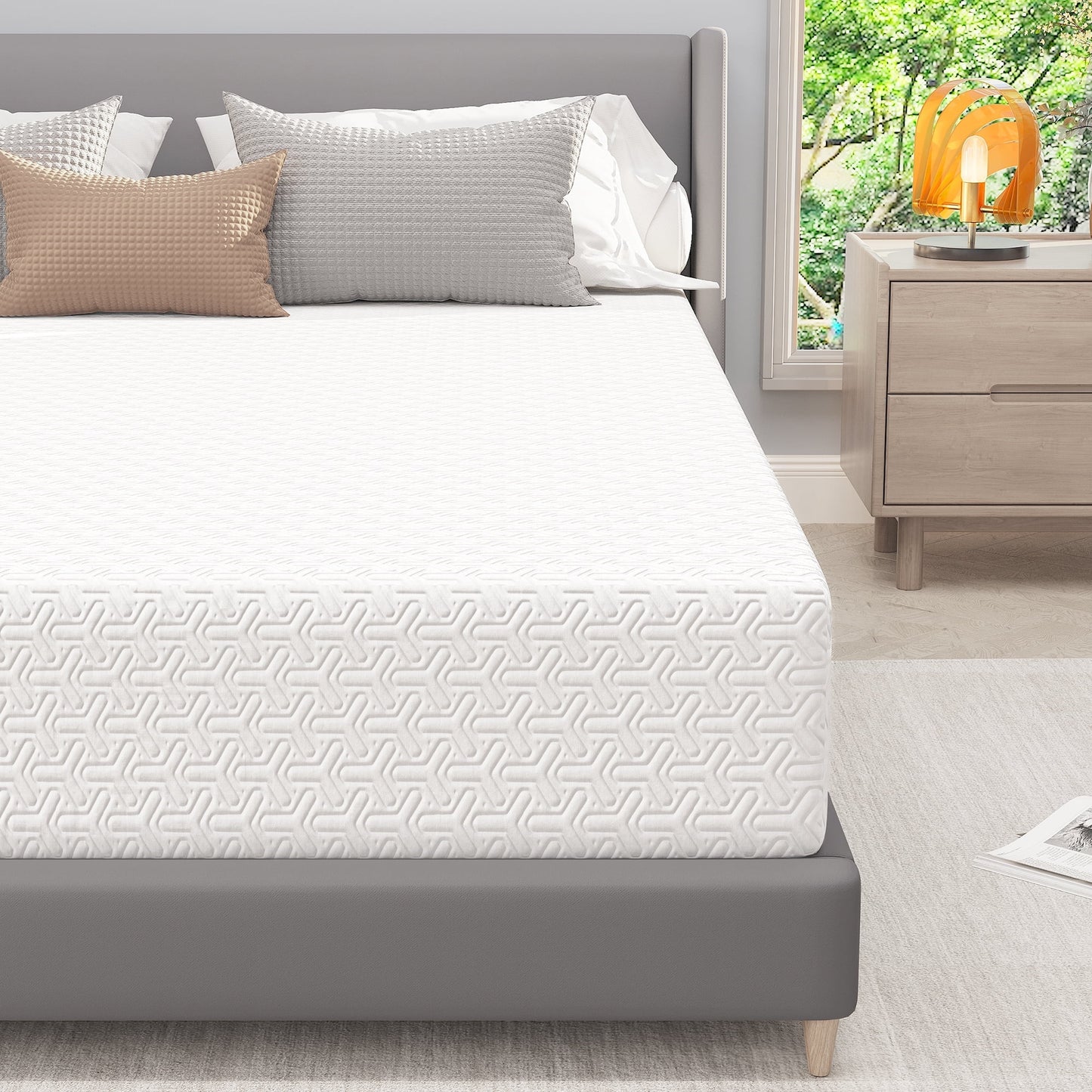 CoolHut 10 Inch Memory Foam Mattress Queen Size, Cooling Gel Mattress for Pressure Relief， Soft and Comfortable Medium Firmness Mattress, Certified Safe Foams Mattress in A Box