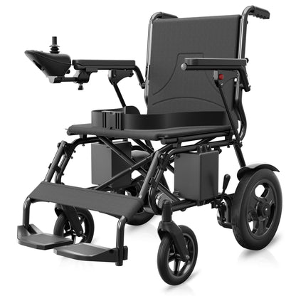 CoolHut Foldable Electric Wheelchair, Smart Motorized Wheelchair for Adults, Long-Range Mobility Scooter, Motor Wheelchair with Power Chair with 360° Joystick, Anti-tipping Device, Black