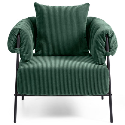 CoolHut Modern Accent Chair, Comfy Living Room Chairs with Thick Cushion,Upholstered Modern Armchair,Big Reading Chair,Sofa Chair for Bedroom, Green