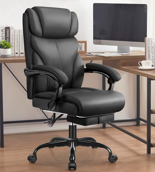 Coolhut Executive Office Chair, Big and Tall Office Chair 500LBS Wide Seat Ergonomic Computer Desk Chair High Back Executive Leather Chair Adjustable Task Chair Lumbar Back