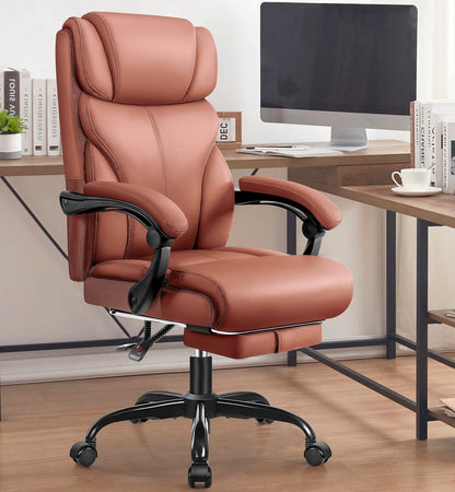 Coolhut Executive Office Chair, Big and Tall Office Chair 500LBS Wide Seat Ergonomic Computer Desk Chair High Back Executive Leather Chair Adjustable Task Chair Lumbar Back