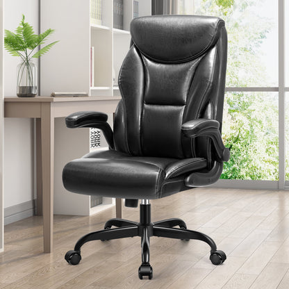 Coolhut Executive Office Chair, Big and Tall Office Chair 500LBS Wide Seat Ergonomic Computer Desk Chair High Back Executive Leather Chair Adjustable Task Chair Lumbar Back