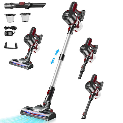 Cordless Stick Vacuum Cleaners for Home,380W Lightweight 30kpa Strong Power Cordless Vacuum,55 Mins Max Runtime Handheld Floor Vacuum for Carpet Hard Floor Pet Hair