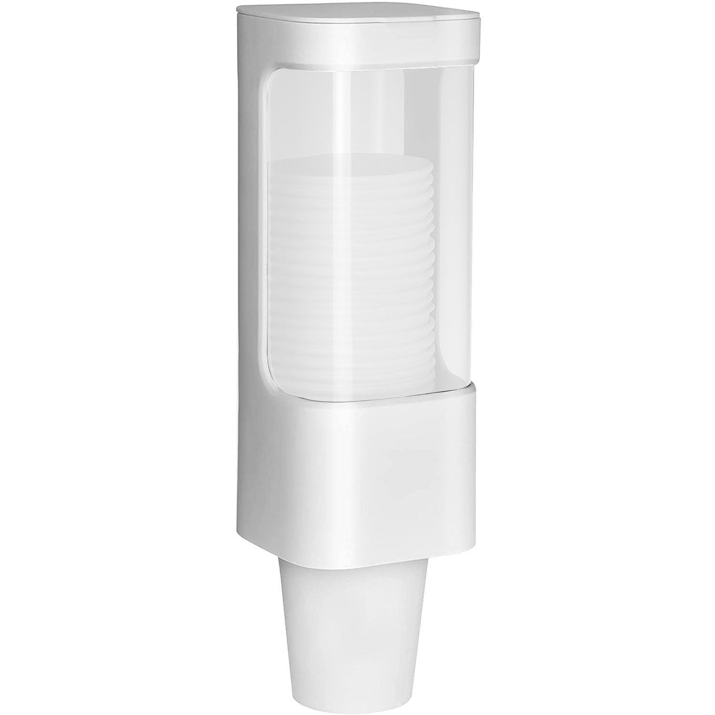 Cup Dispenser, Wall Mounted Bathroom Cup Holder, 3oz-5oz Disposable Paper Cup Plastic Cup Dispenser, Water Cooler Dispenser Cup Holder with Paste Plate for Home Office Hospital Gym