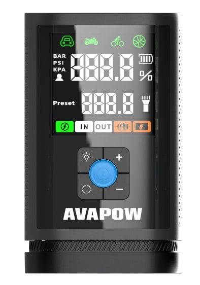 AVAPOW 4000A Jump Starter with Compressor, 12V Jump Box with 160PSI Tire Inflator and LCD Display