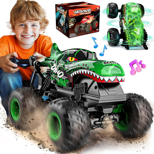 YCFUN Remote Control Cars, 1:20 RC Monster Trucks with Light, All Terrain RC Dinosaur Toys Gift for Kids Girls Boys 3-8