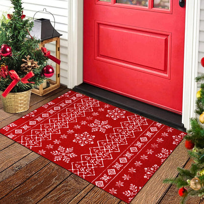 2'x3' Christmas Area Rugs Indoor Doormat Kitchen Bathroom Living Room Entryway Laundry Room Boho Washable Rugs Non-slip Holiday Decor Small Throw Rugs Red