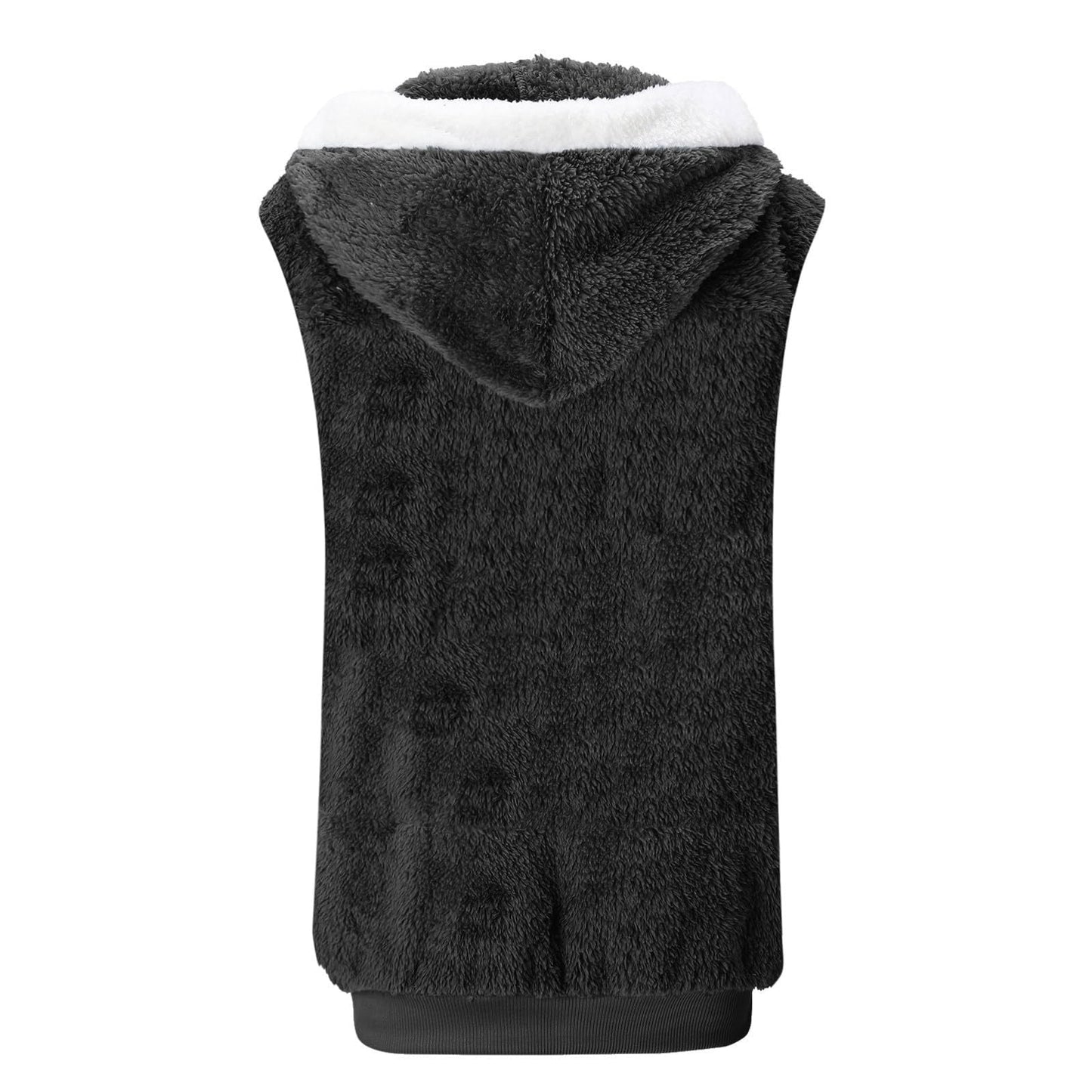 ZZwxWA Womens Fuzzy Fleece Vest, Casual Warm Sleeveless Zip Up Sherpa Vest Jacket with Pockets for Fall/Winter Women's Cute Hooded Drawstring Comfortable Jacket Coat On Sale