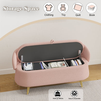 50 inchesMulti-functional long rectangular bed end storage sofa stool teddy fleece