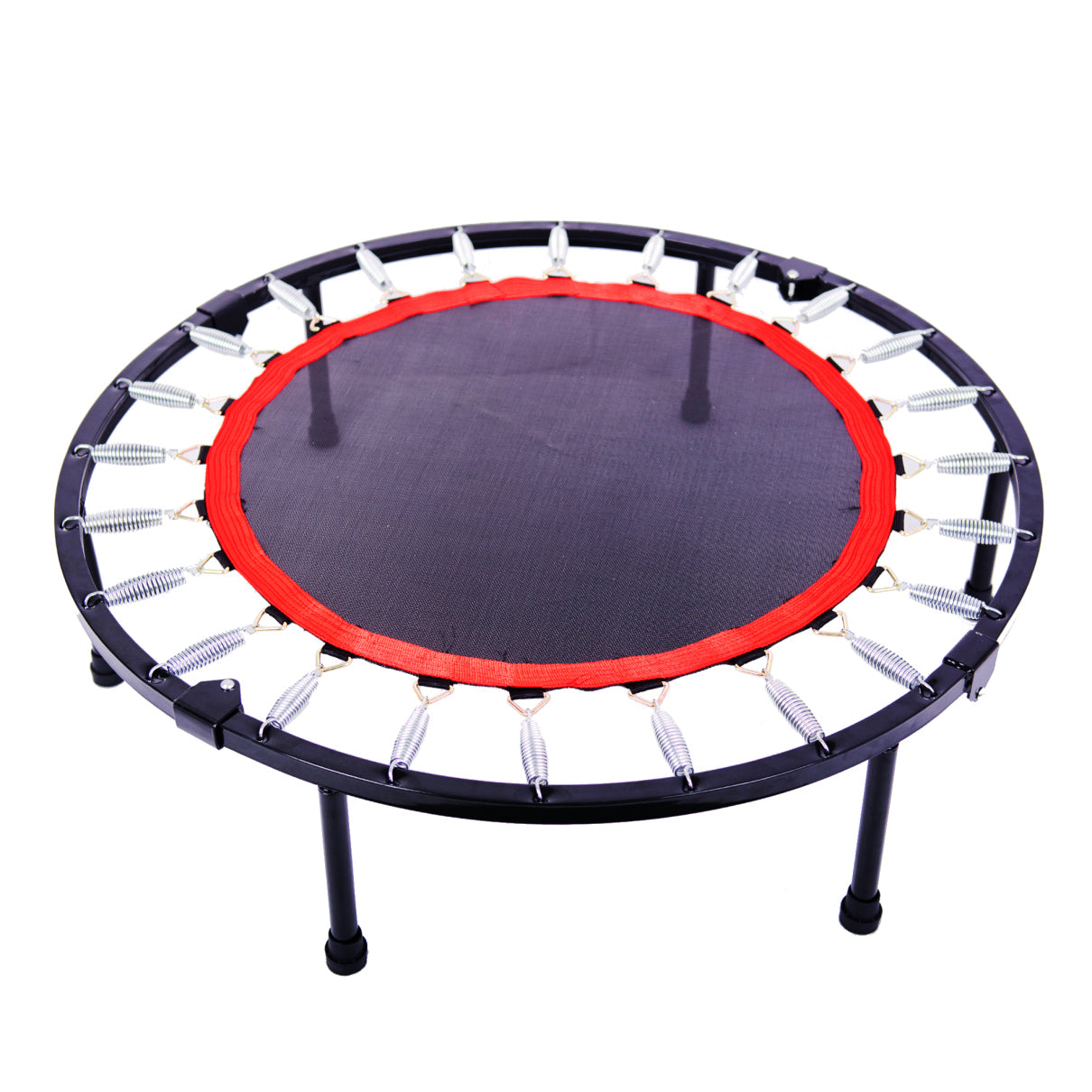 40" Foldable Mini Trampoline Max Load 450lbs, Fitness Trampoline with Bungees, Adjustable Foam Handle, Indoor Exercise Trampoline for Adults, Indoor, Garden, Workout, Black