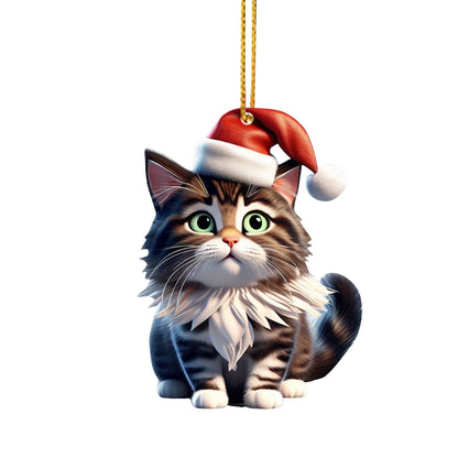 ZZkhGo Deals Super Cute Cats Car Ornaments Christmas Hat Christmas Tree Ornaments Deals