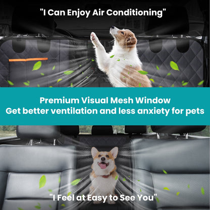 AUOSHI Dog Car Seat Cover for Pets 100% Waterproof Hammock 600D Heavy Duty Scratch Proof Nonslip Soft Back Seat Extender for Cars Trucks and SUVs