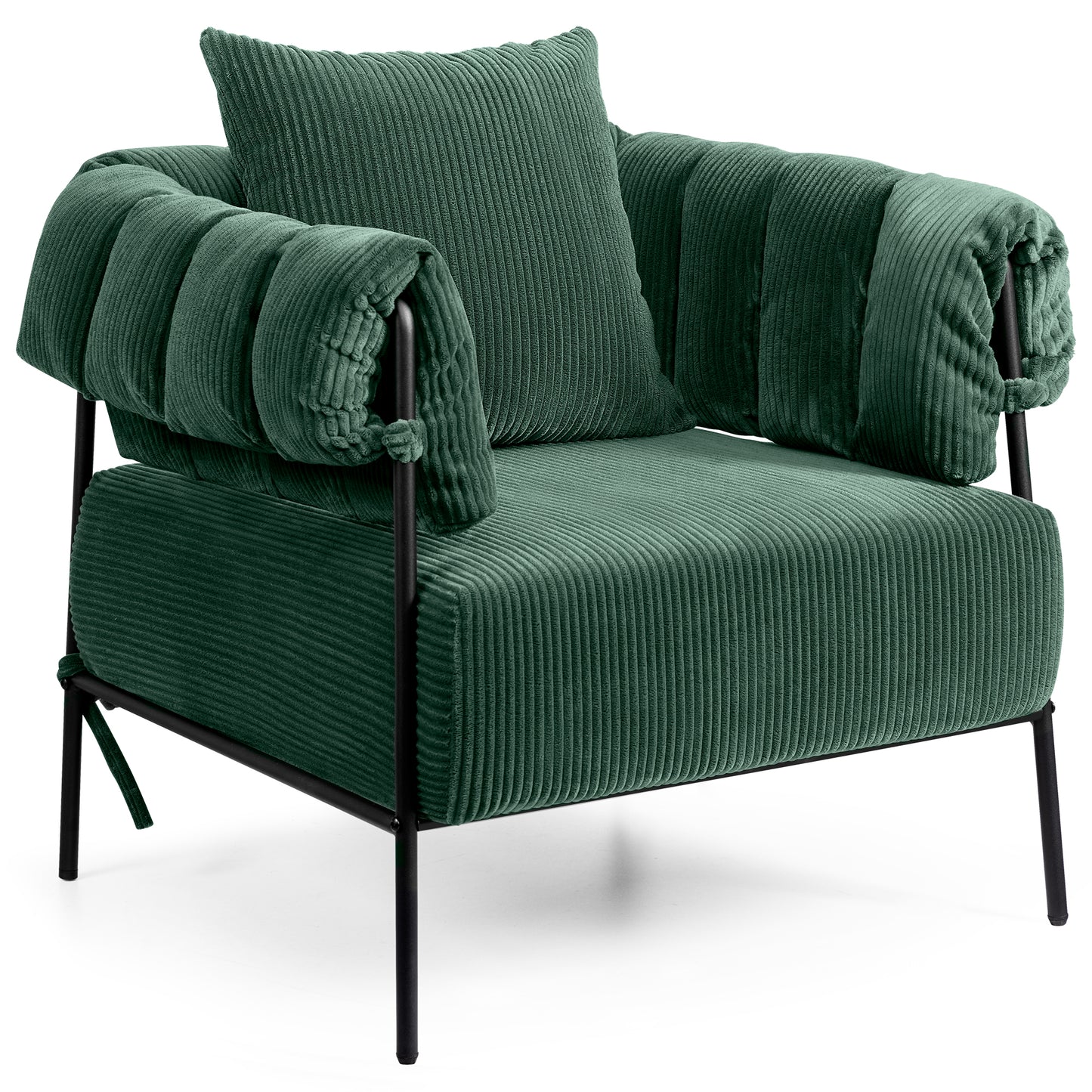 CoolHut Modern Accent Chair, Comfy Living Room Chairs with Thick Cushion,Upholstered Modern Armchair,Big Reading Chair,Sofa Chair for Bedroom, Green