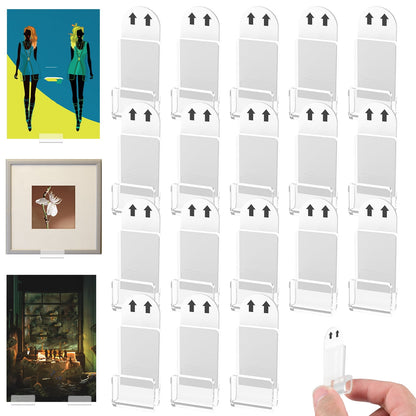 18Pcs Vinyl Record Wall Mount Display Holder, No Screws Self Adhesive Acrylic Records Holder, Clear Vinyl Records Wall Display for Album Covers Display and Home Wall Decoration