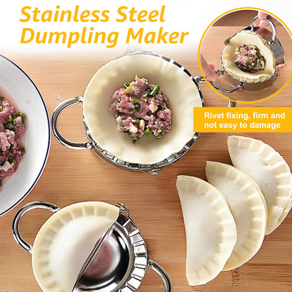 13Pcs Dumpling Maker Kit Pasta Making Tool Set Ravioli Cutter Ravioli Maker with Roller Wheel and Handle Dumpling Press with Dough Cutter Stuffing Spoon Empanada Maker Press Set