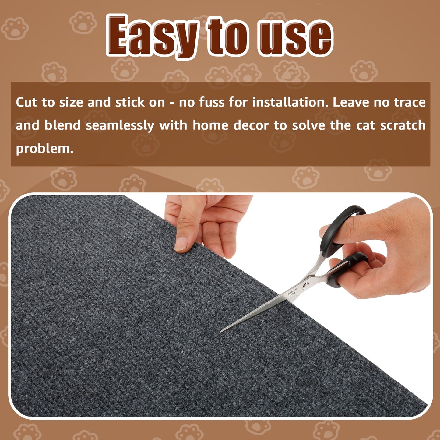 Cat Scratch Furniture Protector Self-Adhesive Cat Scratching Mat Trimmable Cat Scratching Carpet Mat DIY Cat Scratch Couch Protector for Furniture Door Wall