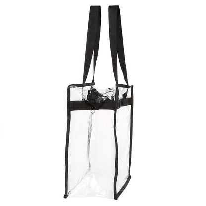 2Pcs Clear Tote Bags Large Capacity Transparent Shoulder Bag with Zipper Flexible Clear Lunch Bag Multipurpose Transparent Totes for Concerts Sporting Events Music Festivals Work School Gym