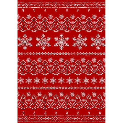 BERTHMEER Christmas Area Rug 5'X7' Red Rug Xmas Snowflake Kitchen Rug for Living Room Bedroom Dining Room Kitchen Nursery Laundry Low Pile Washable Non-slip Rug,Red