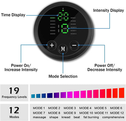 Ab Stimulator Power Pack – MHD TENS Muscle Stimulator, Strength Training Waist Belt, Perfect Workout Equipment for Enhanced Core Strength - Effortlessly Ab Training